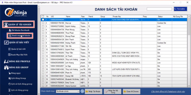 Create account categories