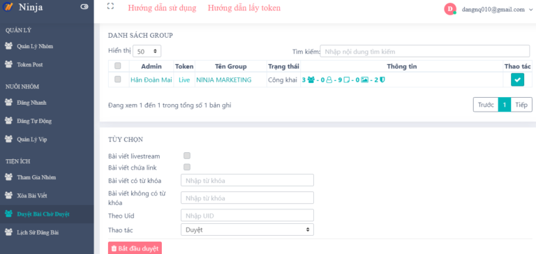 Integrates many Facebook group management utilities