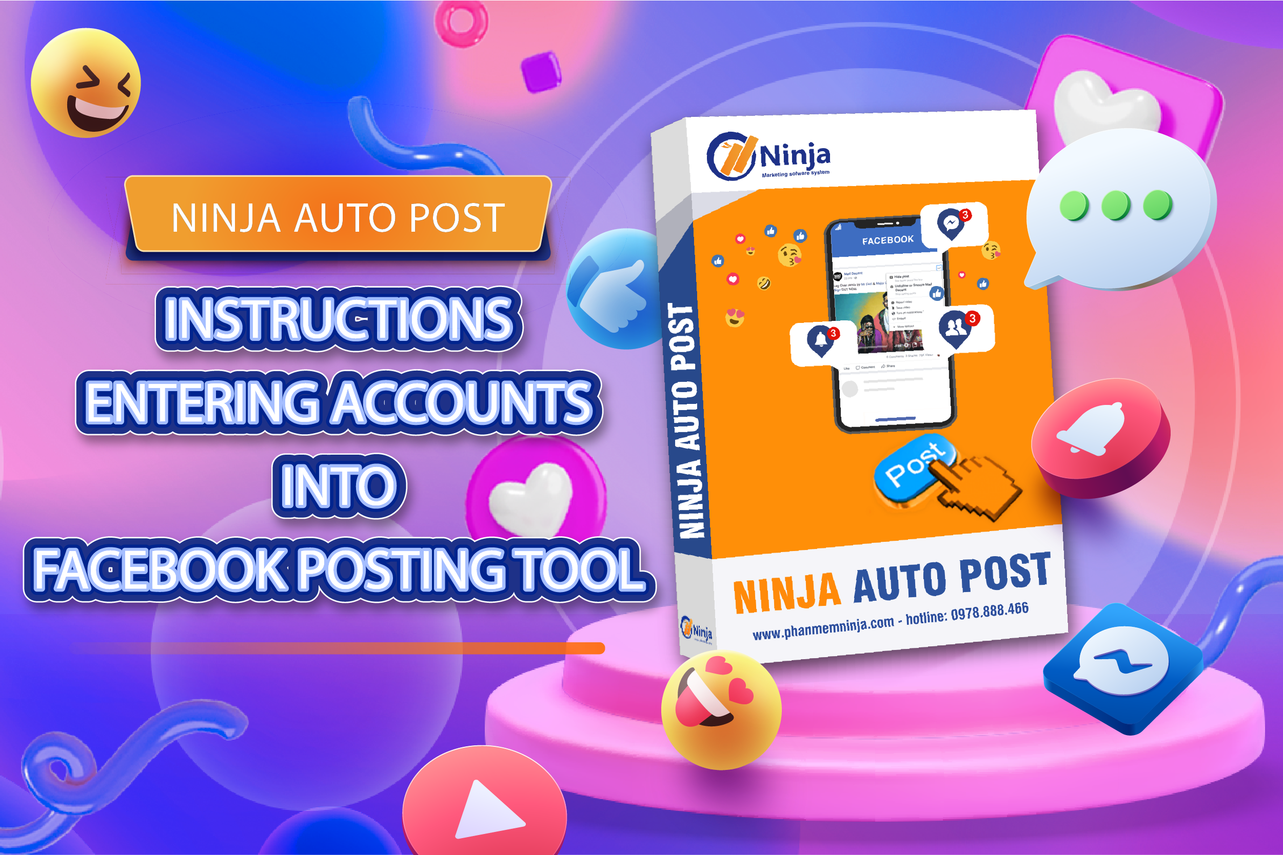 Instructions for entering accounts into the Facebook posting tool - Ninja Auto Post Client